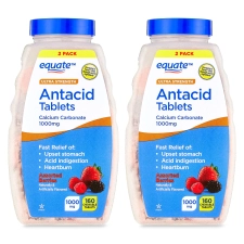 Equate Ultra Strength Antacid Tablets Assorted Berries Twin Pack 160 Count