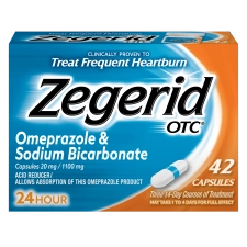 Zegerid Heartburn Relief 24 Hour Medicine Omeprazole Sodium Bicarbonate 42 Count