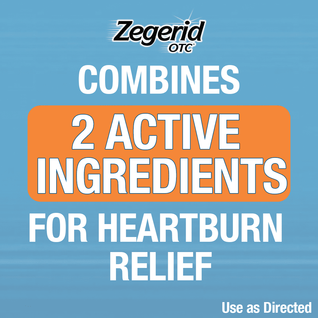 Zegerid Heartburn Relief 24 Hour Medicine Omeprazole Sodium Bicarbonate 42 Count