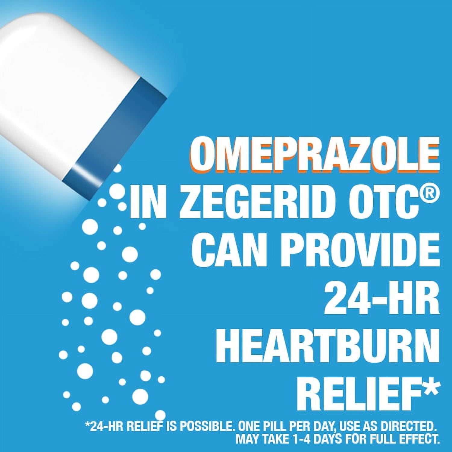Zegerid Heartburn Relief 24 Hour Medicine Omeprazole Sodium Bicarbonate 42 Count