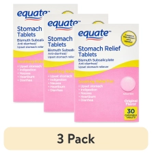 Equate Stomach Relief Chewable Tablets 262mg 30 Count Pack of 3