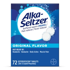 Alka-Seltzer Effervescent Tablets Original Flavor Quick Relief Multi Symptoms 72 Units