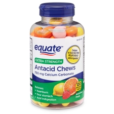 Equate 120 Count Extra Strength Chewable Calcium Carbonate Antacid Tablets for Heartburn Relief