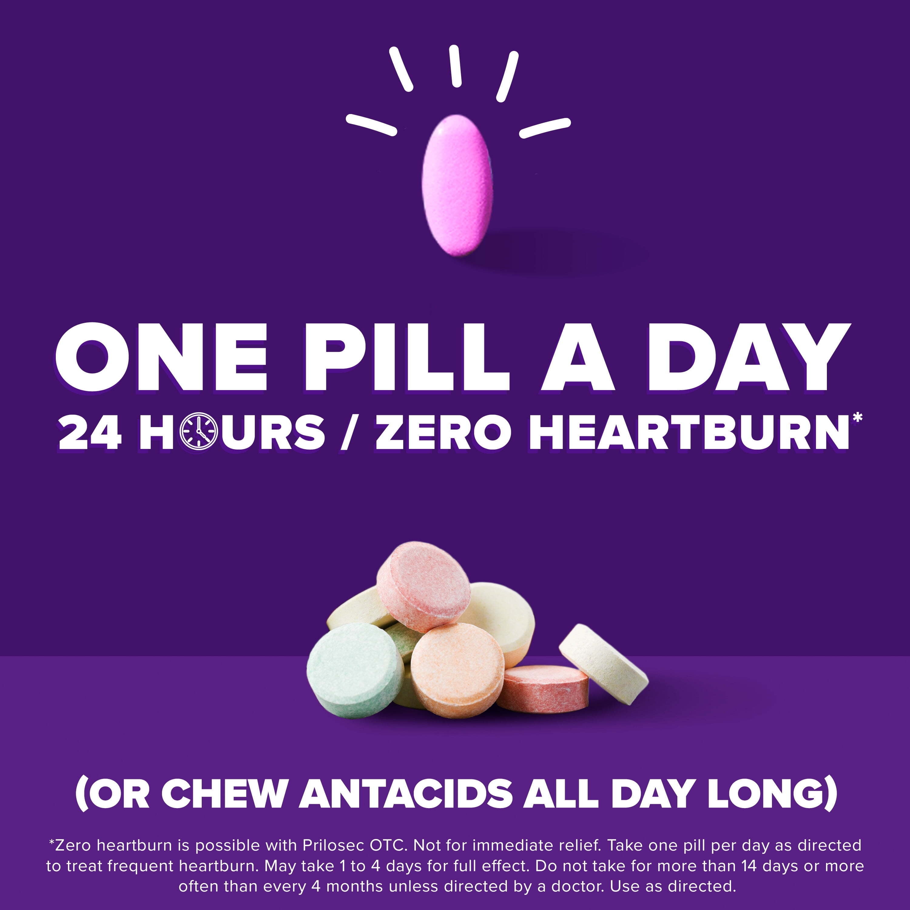 Prilosec OTC Omeprazole 20mg Acid Reducer Frequent Heartburn Relief Unflavored 14 Count