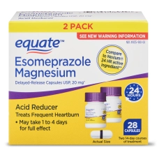 Equate Acid Reducer Esomeprazole Capsules 20mg 28 Count 2 Pack