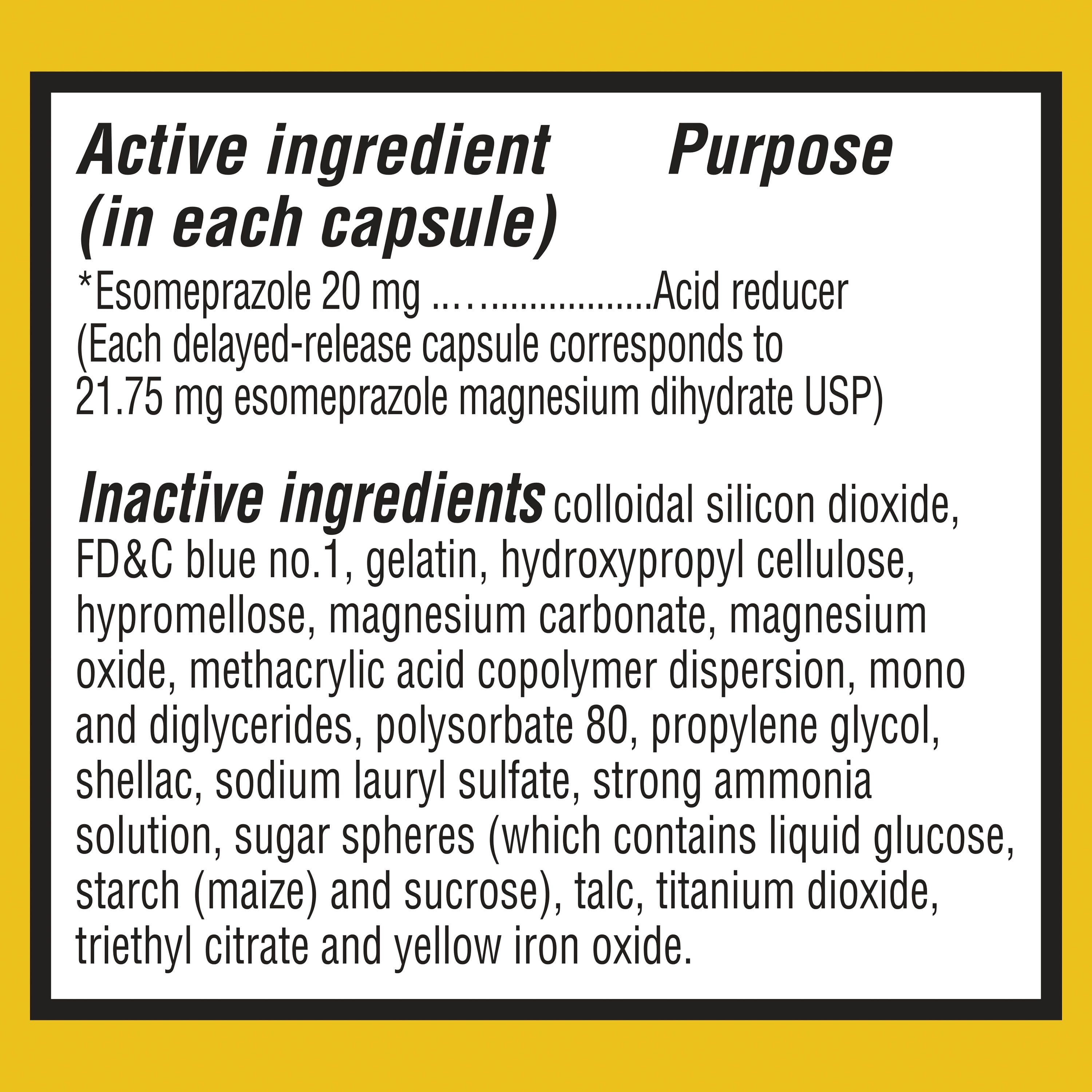 Equate Acid Reducer Esomeprazole Capsules 20mg 28 Count 2 Pack