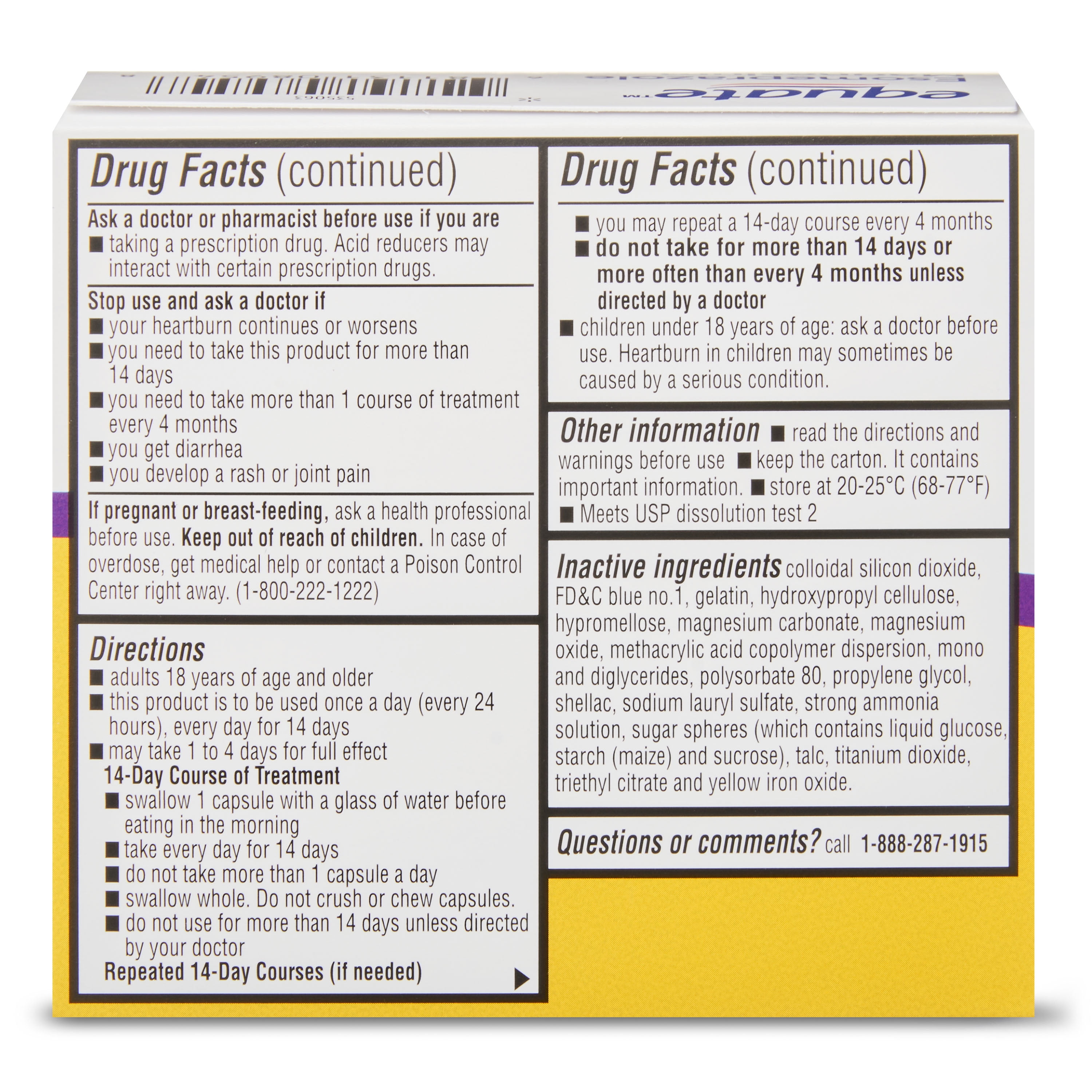 Equate Acid Reducer Esomeprazole Capsules 20mg 28 Count 2 Pack