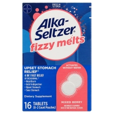 Alka-Seltzer Fizzy Melts Mixed Berry Antacid 16 Count Dietary Supplement