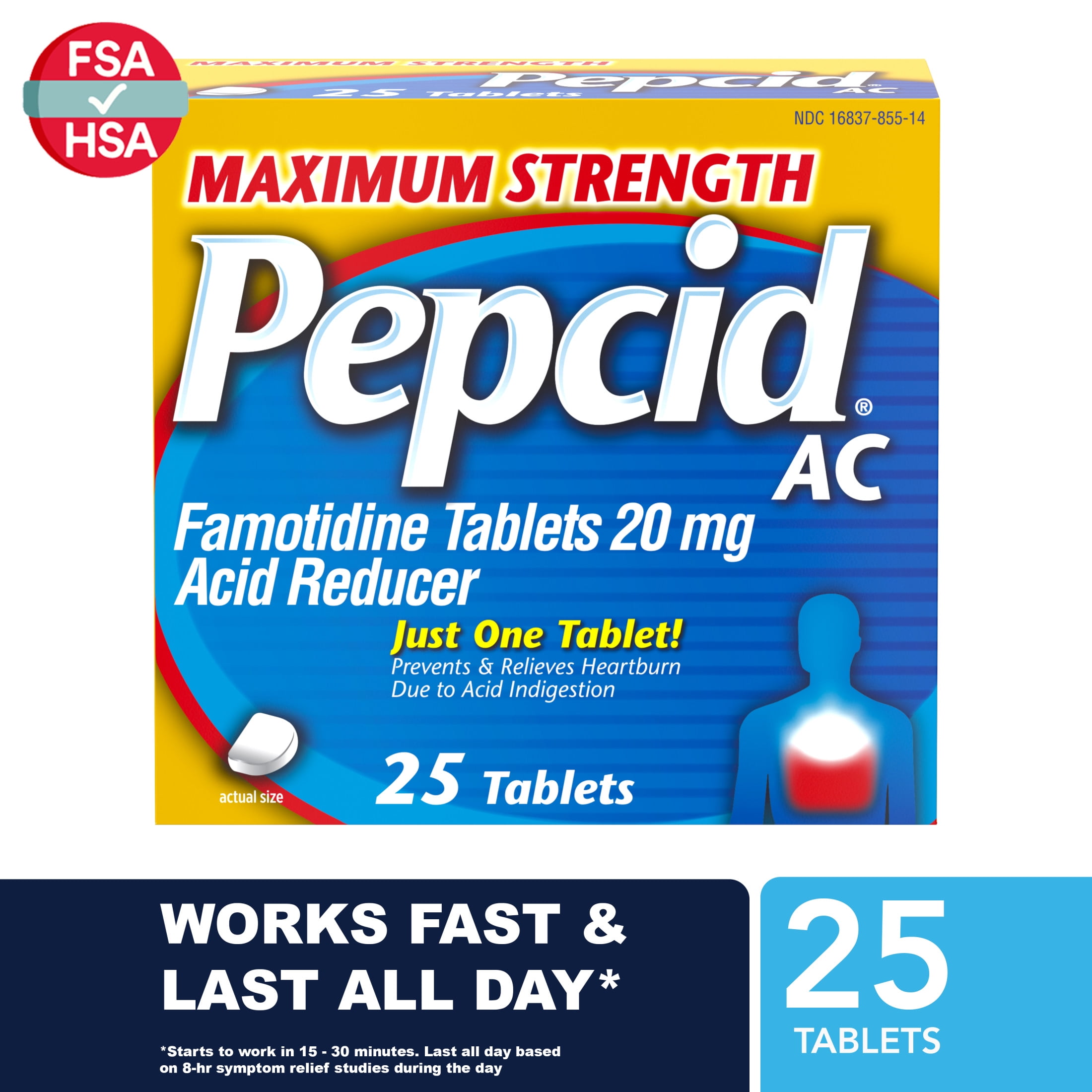 Pepcid AC Maximum Strength Heartburn Medicine 2 Pack 25 Ct Famotidine