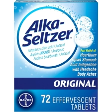 Alka Seltzer Effervescent Tablets Original 72 ea Pack of 4