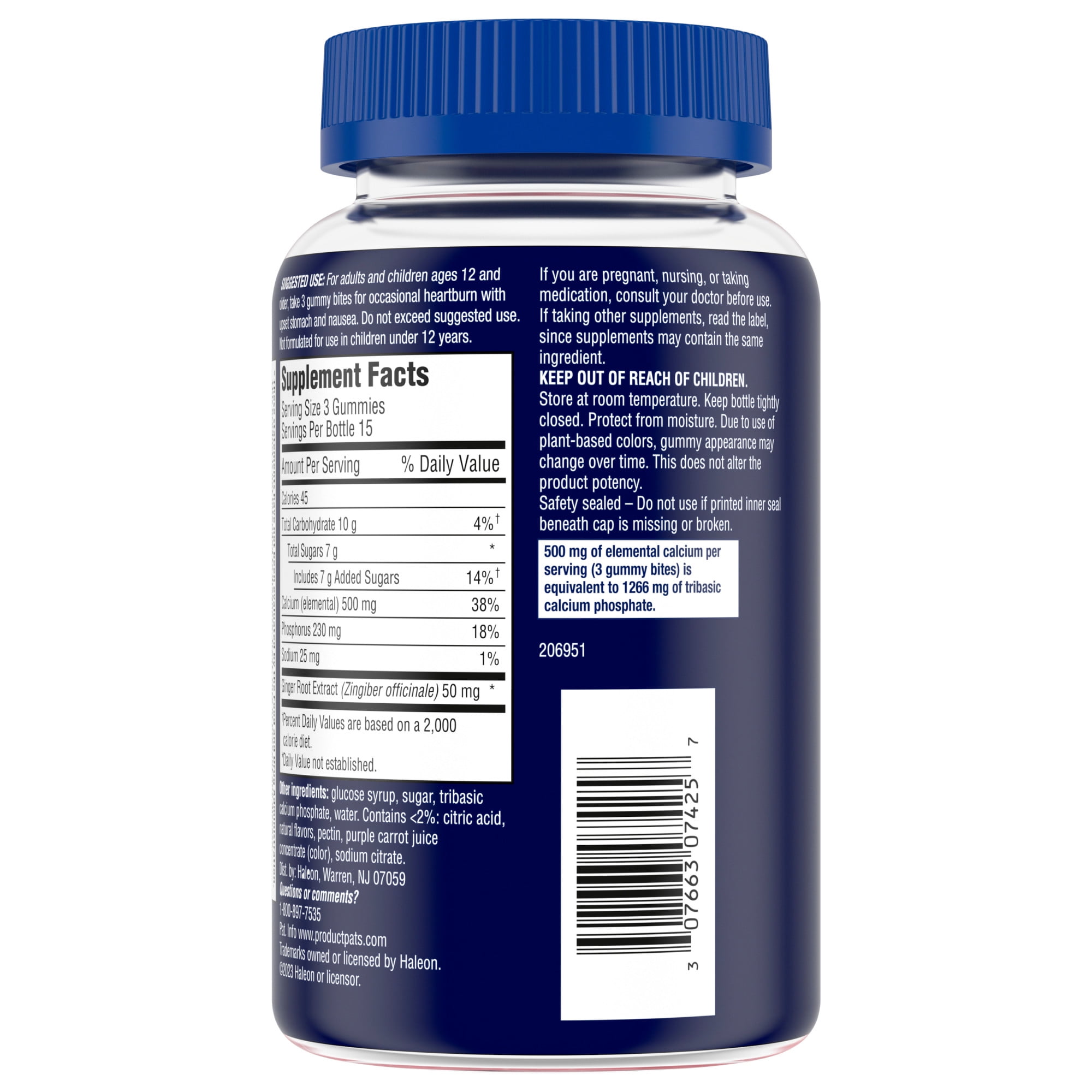 Tums+ Upset Stomach Nausea Support Ginger Berry 45 Count Supplement