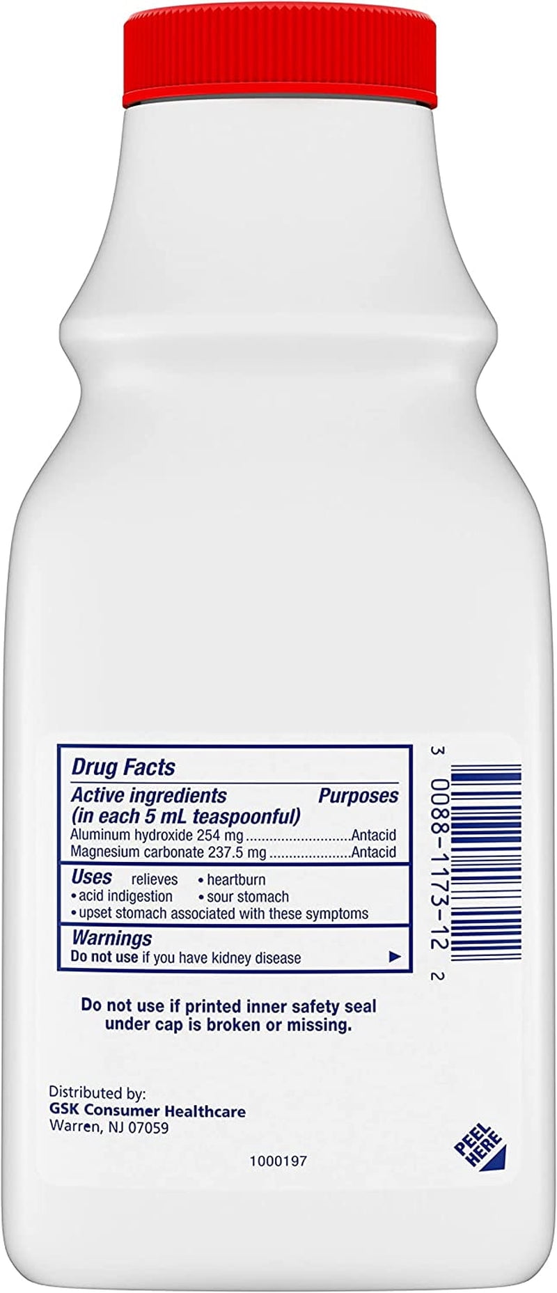 Gaviscon Extra Strength Cool Mint Liquid Antacid Fast Relief 12 oz Bottle for Heartburn