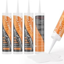 WELLUCK Self Leveling White RV Roof Sealant for Camper Motorhomes Trailers Waterproof UV Adhesive 10.3oz 4 Packs