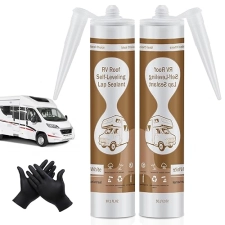 RV Roof Sealant Self Leveling Flexible Caulk for Camper Trailer Repair White 2 Pack