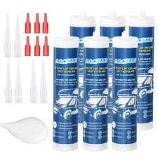 RV Roof Sealant 6 Pack Self Leveling Lap Sealant White Camper Caulk for RV Roofing Maintenance Repair