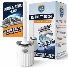 Clean Camper RV Toilet Brush Wall Mounted Silicone Dual-Sided Head Quick Drying Holder Compact Durable Strong Adhesive Mount