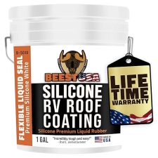 RV Roof Coating 1 Gallon - Liquid Rubber Waterproof Sealant for Trailer Camper Metal Building TPO Sealer