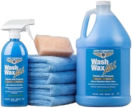 Wet Waterless Wash Wax Kit 144oz UV Protection Cleans Protects Shines Aircraft Quality Spray On Wipe Dry