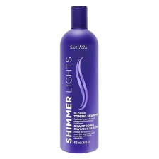 Clairol Professional Shimmer Lights Purple Shampoo 16 fl. Oz Neutralizes Brass Yellow Tones for Blonde Silver Gray Highlighted Hair Packaging May Vary