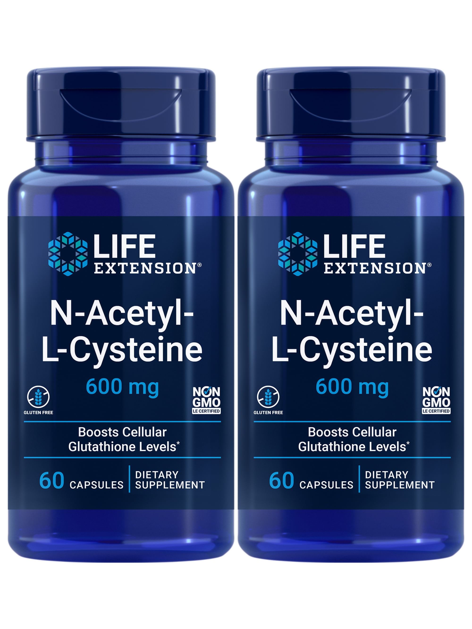 LIFE EXTENSION NAC 600MG CAPSULES - IMMUNE, RESPIRATORY & LIVER HEALTH SUPPORT - ANTIOXIDANT - 120 COUNT