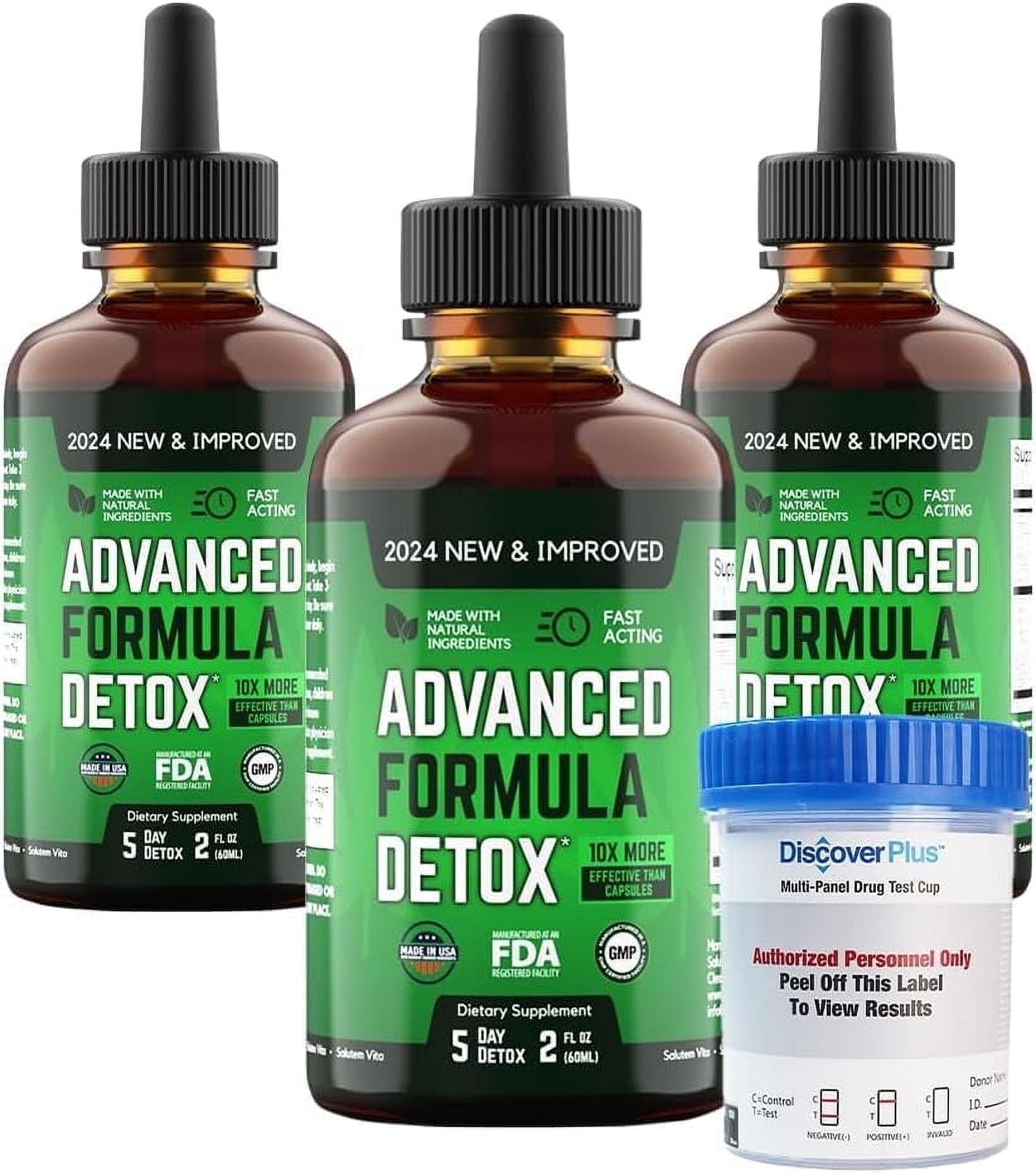 SALUTEM VITA™ LIQUID DETOX KIT - ADVANCED FORMULA FOR TOTAL BODY CLEANSE - 3 PACK