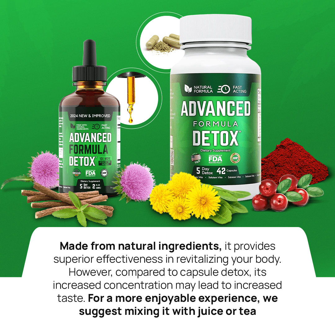 SALUTEM VITA™ LIQUID DETOX KIT - ADVANCED FORMULA FOR TOTAL BODY CLEANSE - 3 PACK