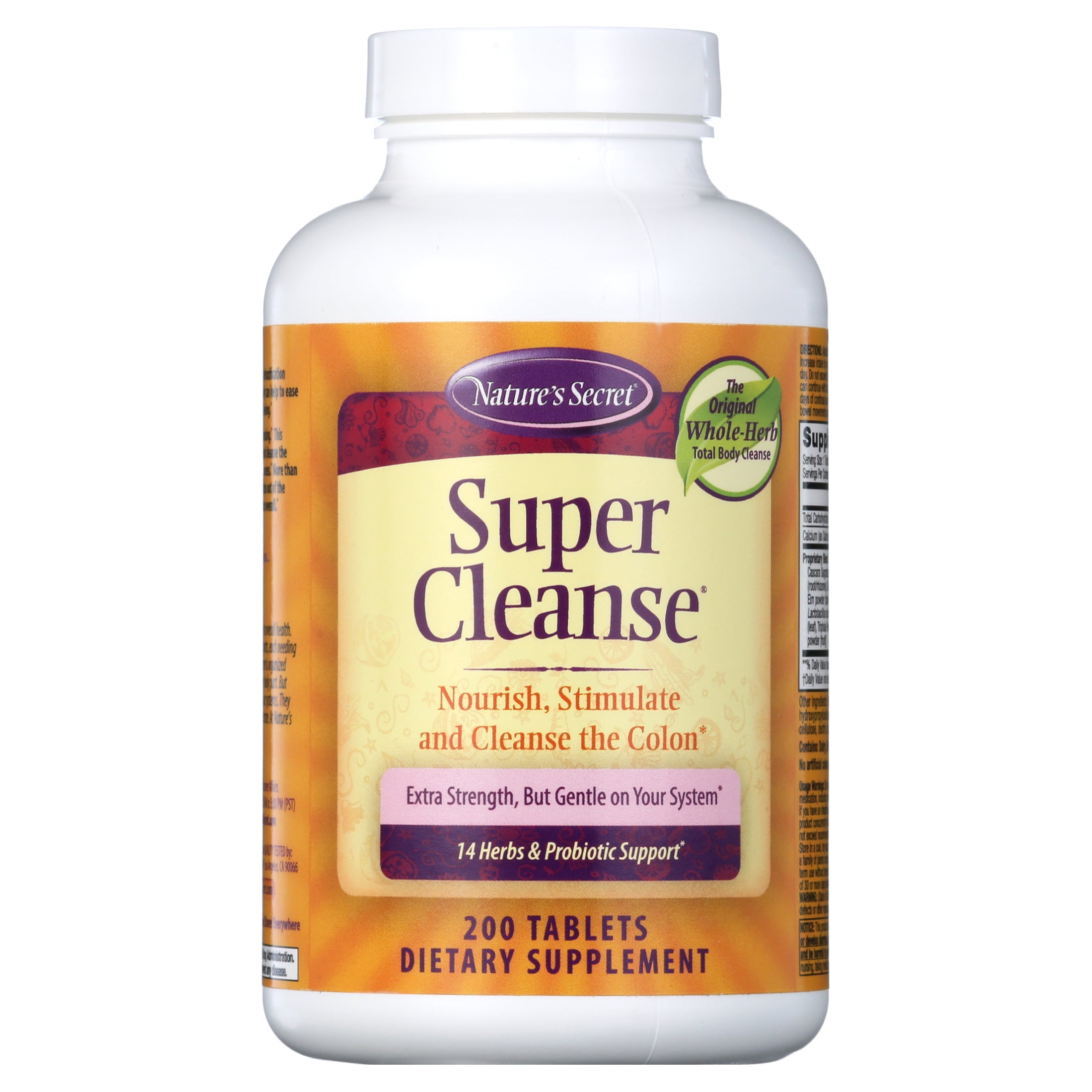 NATURE'S SECRET SUPER CLEANSE CAPSULES, 200 COUNT