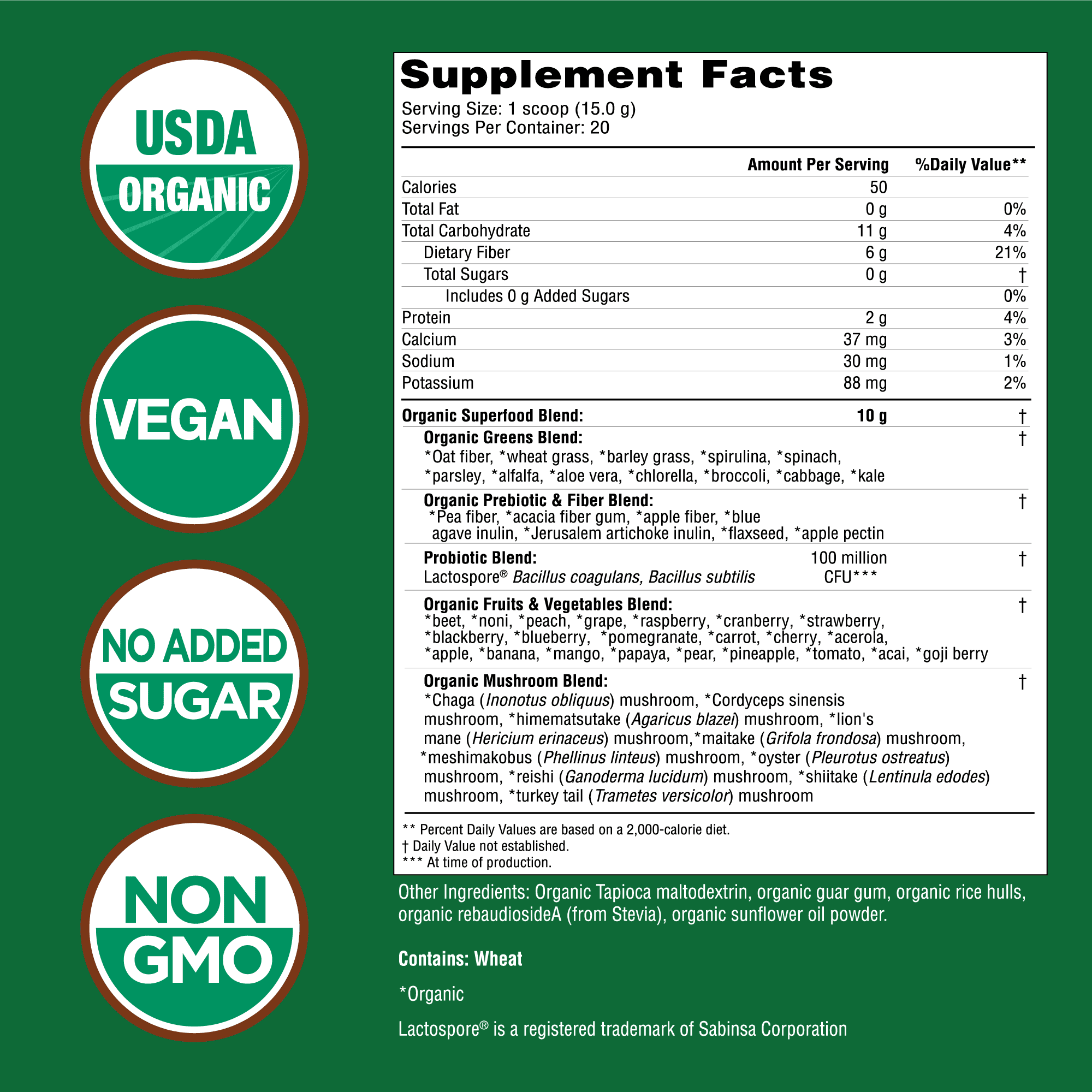 Country Farms Super Greens Drink Mix, 10.6 oz, 20 Servings - Unflavored
