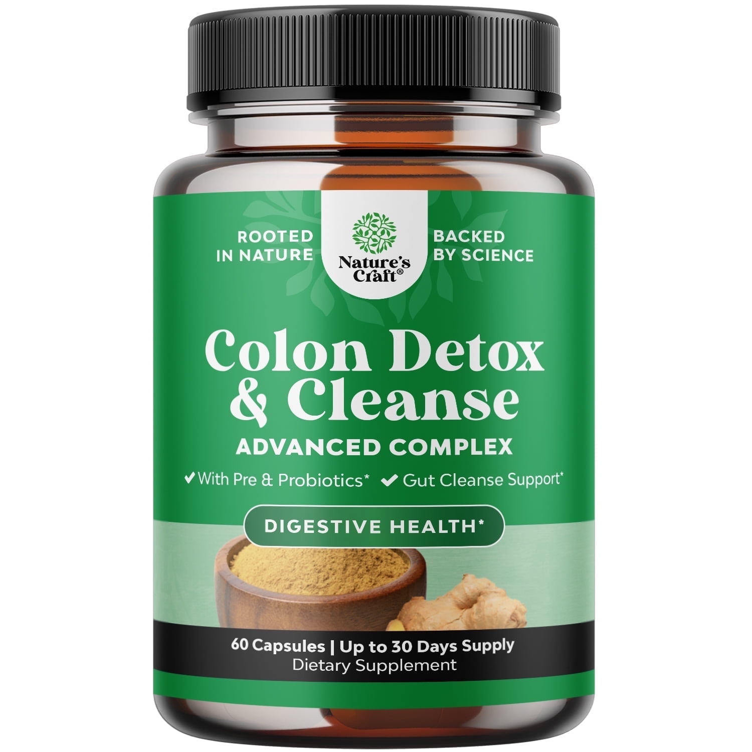 Natures Craft Lactobacillus Acidophilus Probiotic Colon Cleanse Capsules