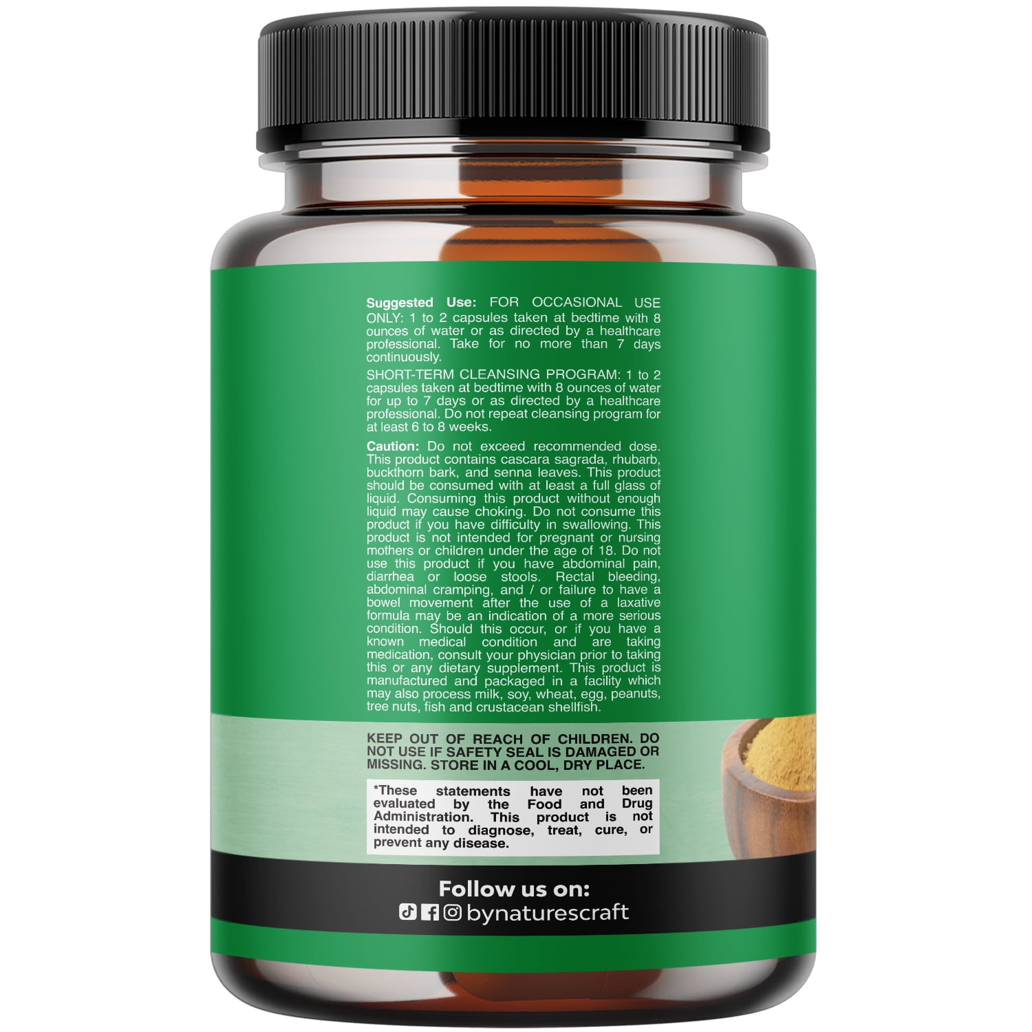 Natures Craft Lactobacillus Acidophilus Probiotic Colon Cleanse Capsules