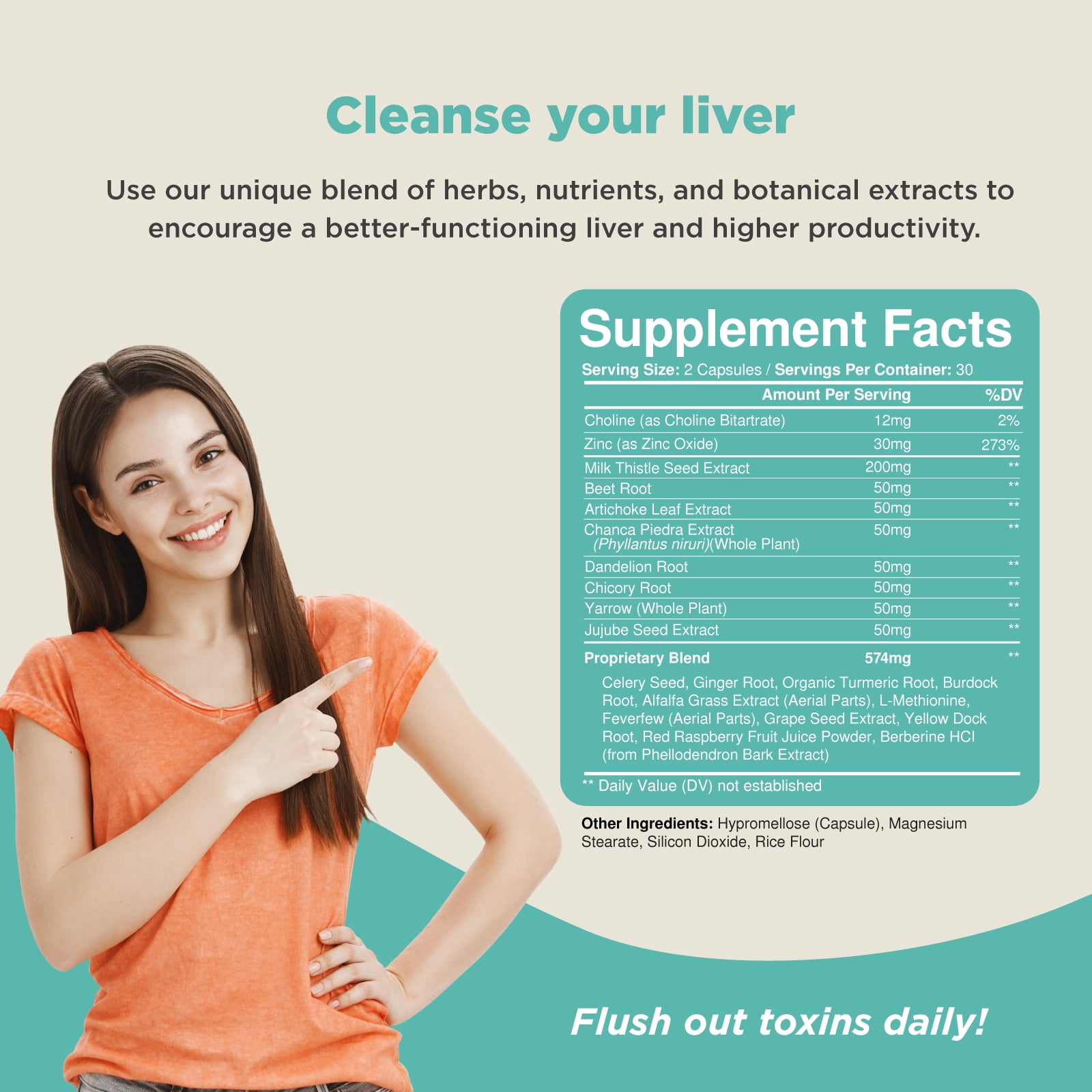 Natures Craft Vegan Liver Support Supplement with Milk Thistle - 60 Capsules