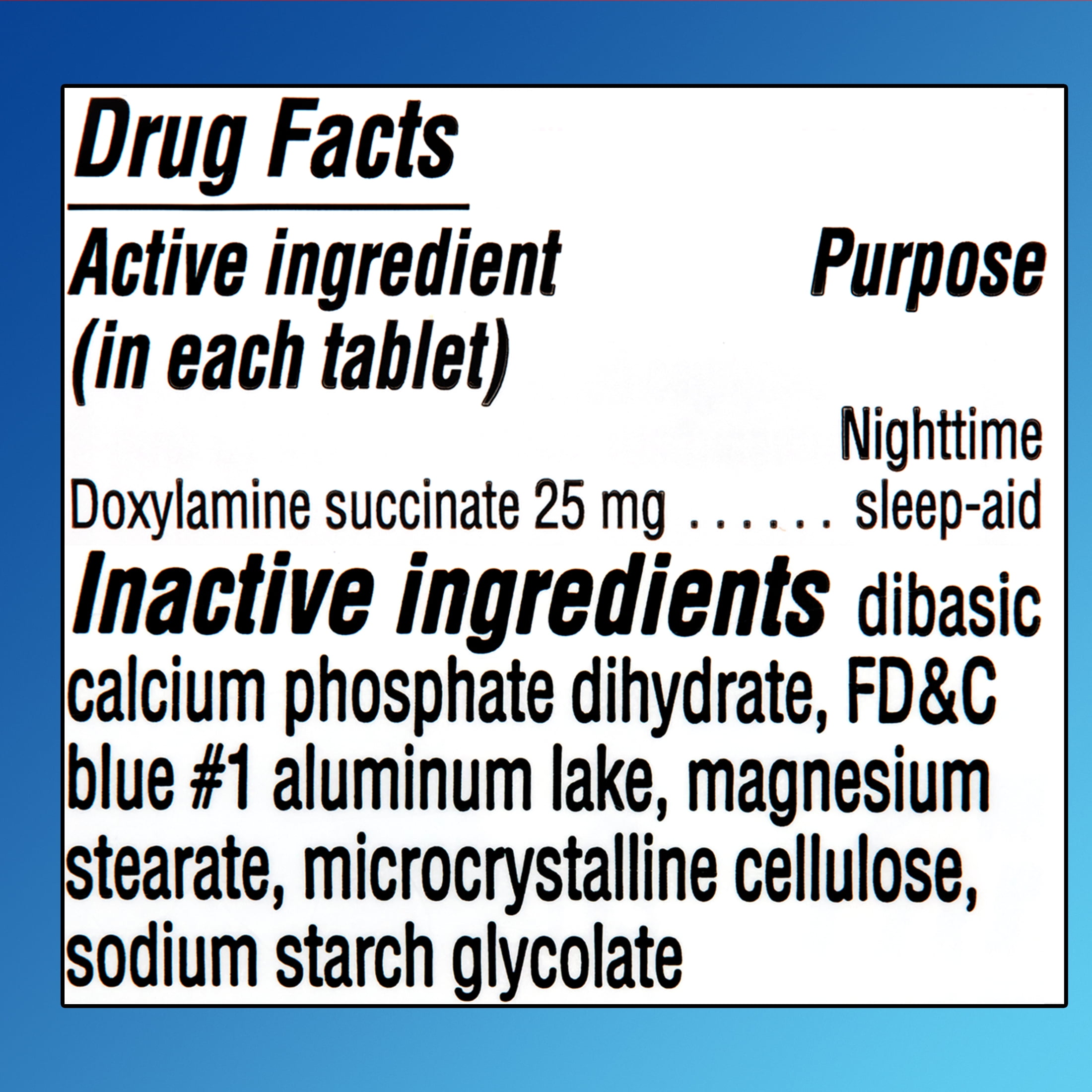 Equate 25mg Doxylamine Succinate Nighttime Sleep Aid Tablets, 32 Count