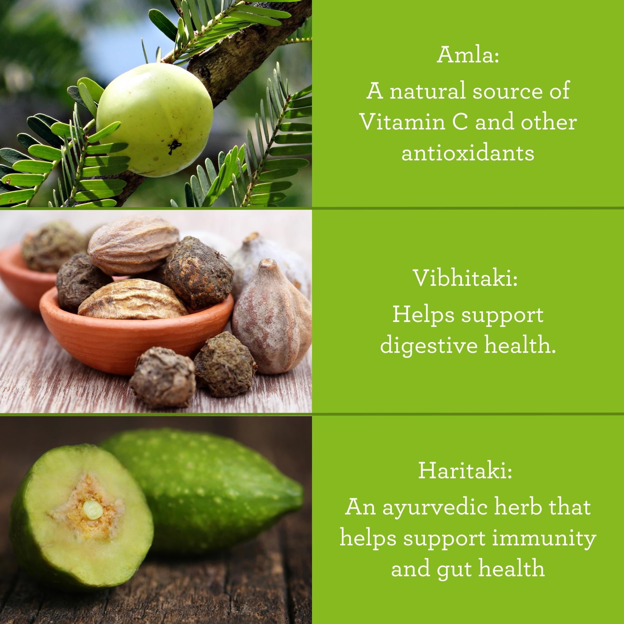 GuruNanda Triphala Digestive Supplement with Amla, Vibhitaki & Haritaki - 500mg