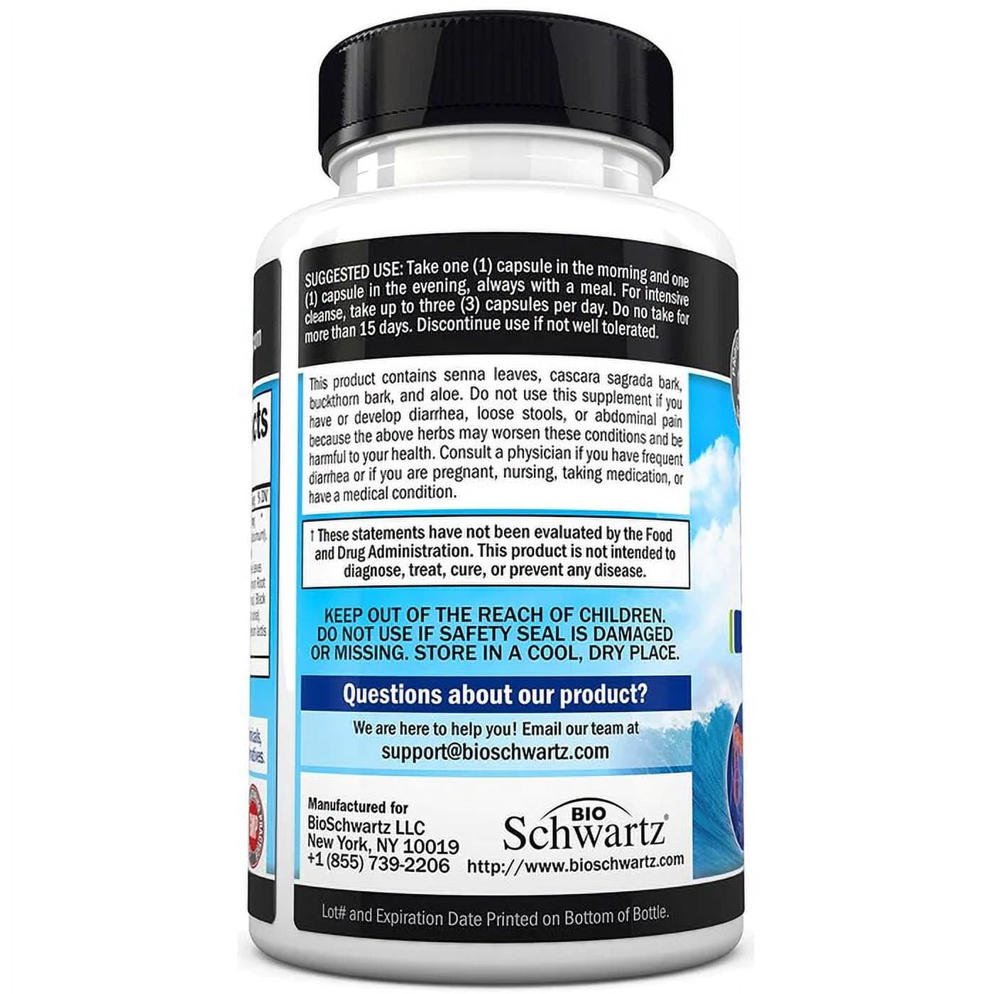BioSchwartz Colon Cleanser Detox for Weight Loss | Toxin Elimination Supplement | Non-GMO, 45 Caps"