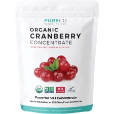 Organic Cranberry Concentrate Powder - 500mg (Equivalent to 25,000mg Fresh Cranberries) - Kidney & UTI Support - Fruit Extract - 100 Servings