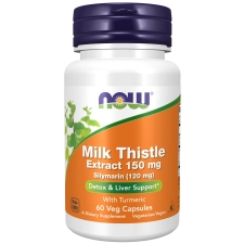 Now-Organic Silymarin Milk Thistle Extract 150mg & Turmeric Capsules - 60 Count