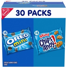Nabisco Variety Pack Cookies - CHIPS AHOY! Mini and OREO Mini, 30 Snack Packs
