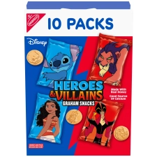 Disney Heroes & Villains Graham Snacks Variety Pack - 10 Kids Snack Packs
