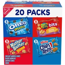 Nabisco Classic Mix Variety Pack with OREO, CHIPS AHOY!, Nutter Butter, RITZ Bits Cheese - Easter Snacks, 20 Packs