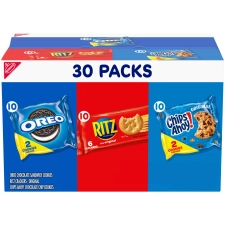 Nabisco Variety Pack: OREO, RITZ & CHIPS AHOY! Cookies & Crackers, 30 Snack Packs