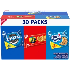 Nabisco Cookies and Cracker Variety Pack, OREO, RITZ, CHIPS AHOY!, 30 Snack Packs