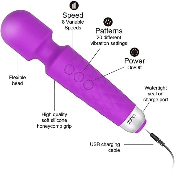 TIFOR Portable Electric Handheld Massager for Neck and Back - Rechargeable and Waterproof - Purple