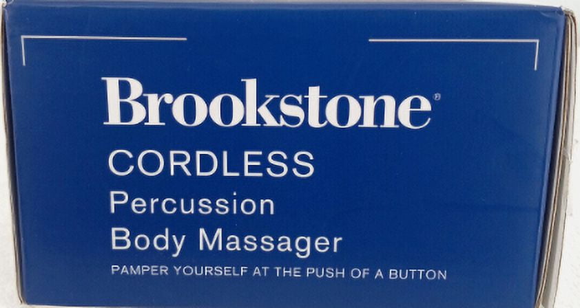 Brookstone Handheld Percussion Massager with 4 Vibration Modes & 5 Heads - Black
