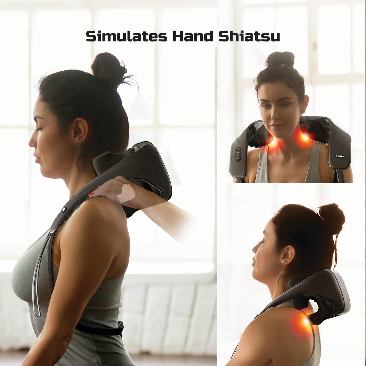 Fitrx Cordless Heated Shiatsu Back & Neck Massager for Neck and Shoulders