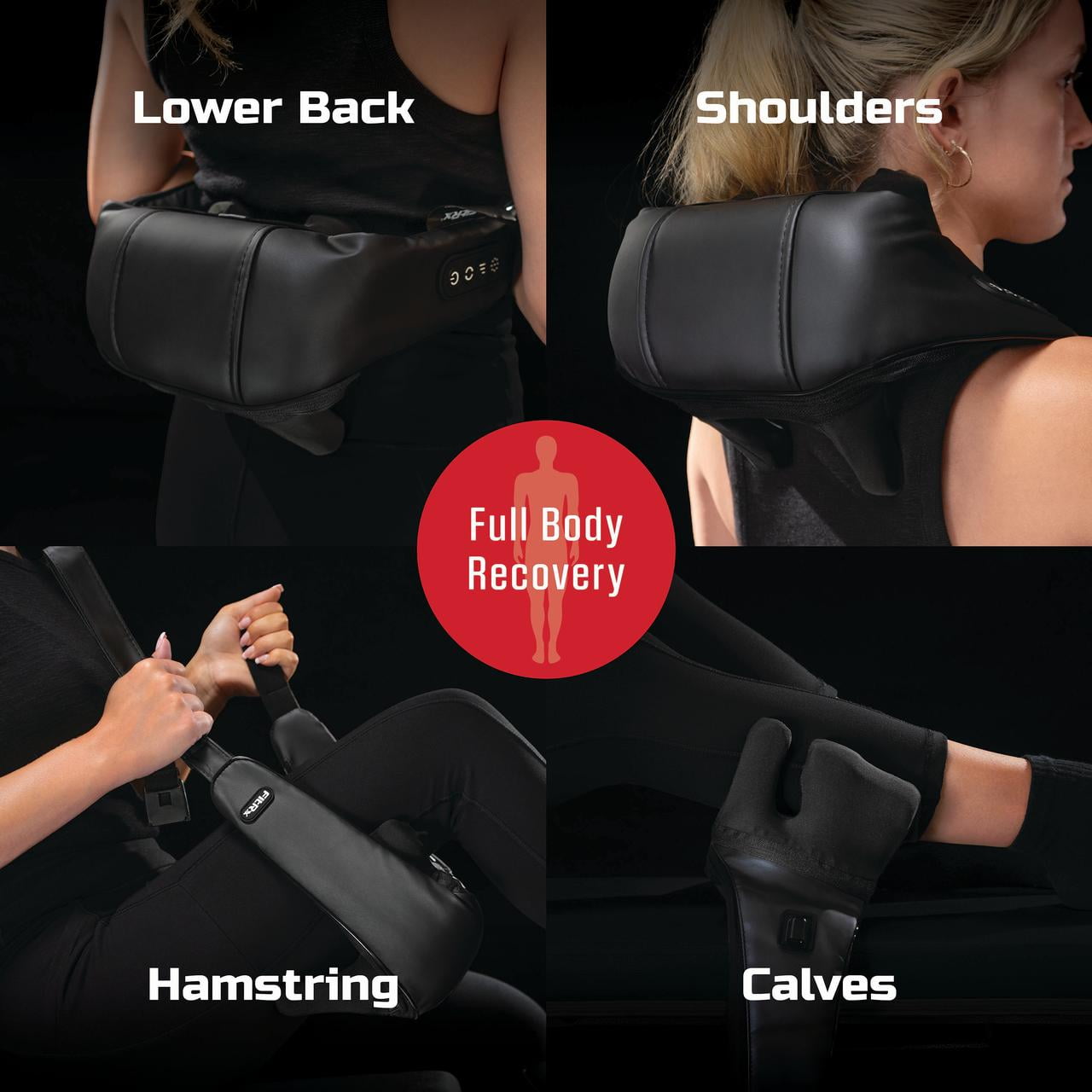 Fitrx Cordless Heated Shiatsu Back & Neck Massager for Neck and Shoulders