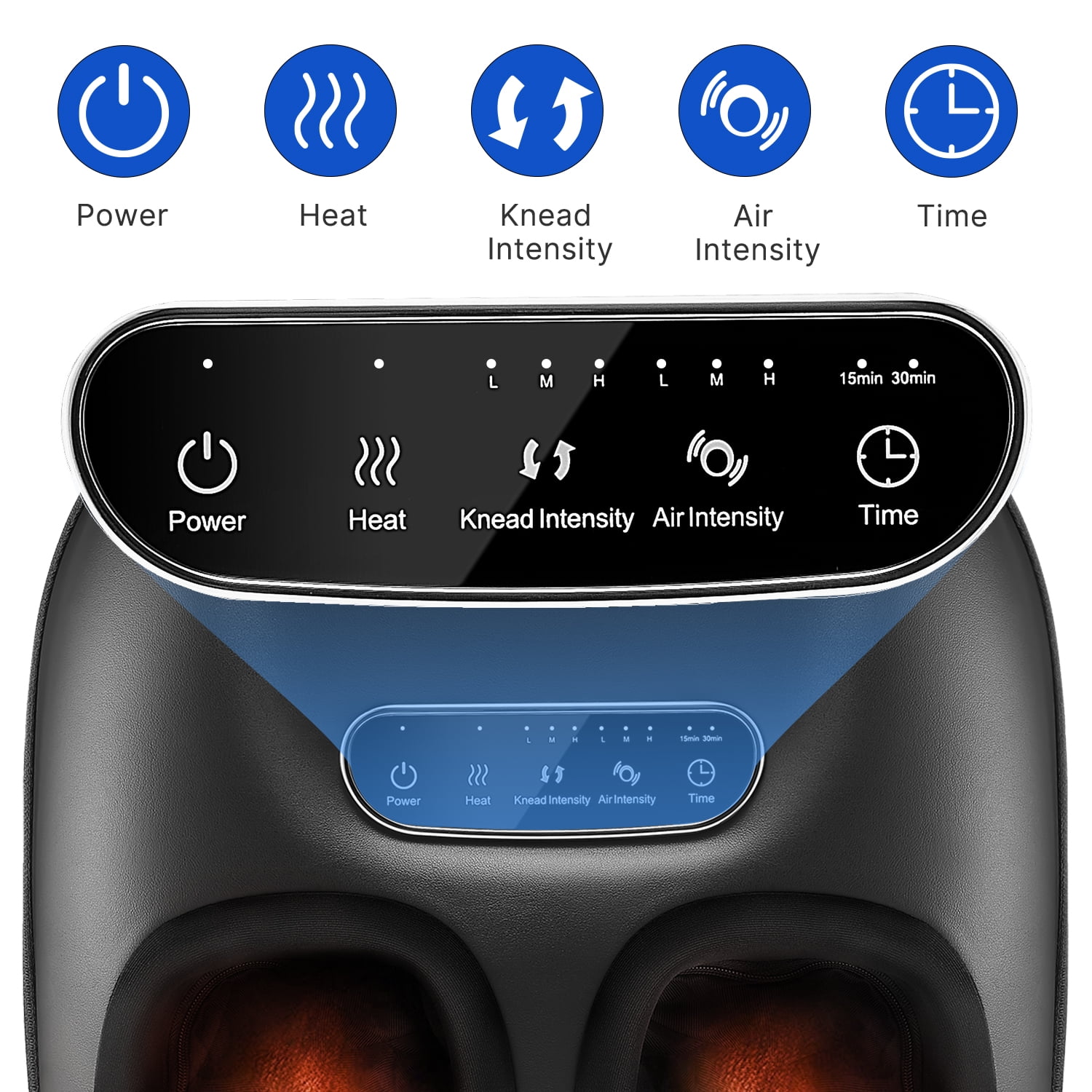 Renpho Shiatsu Foot Massager with Heat | Boost Blood Circulation | Fits Up to Size 11 | Black