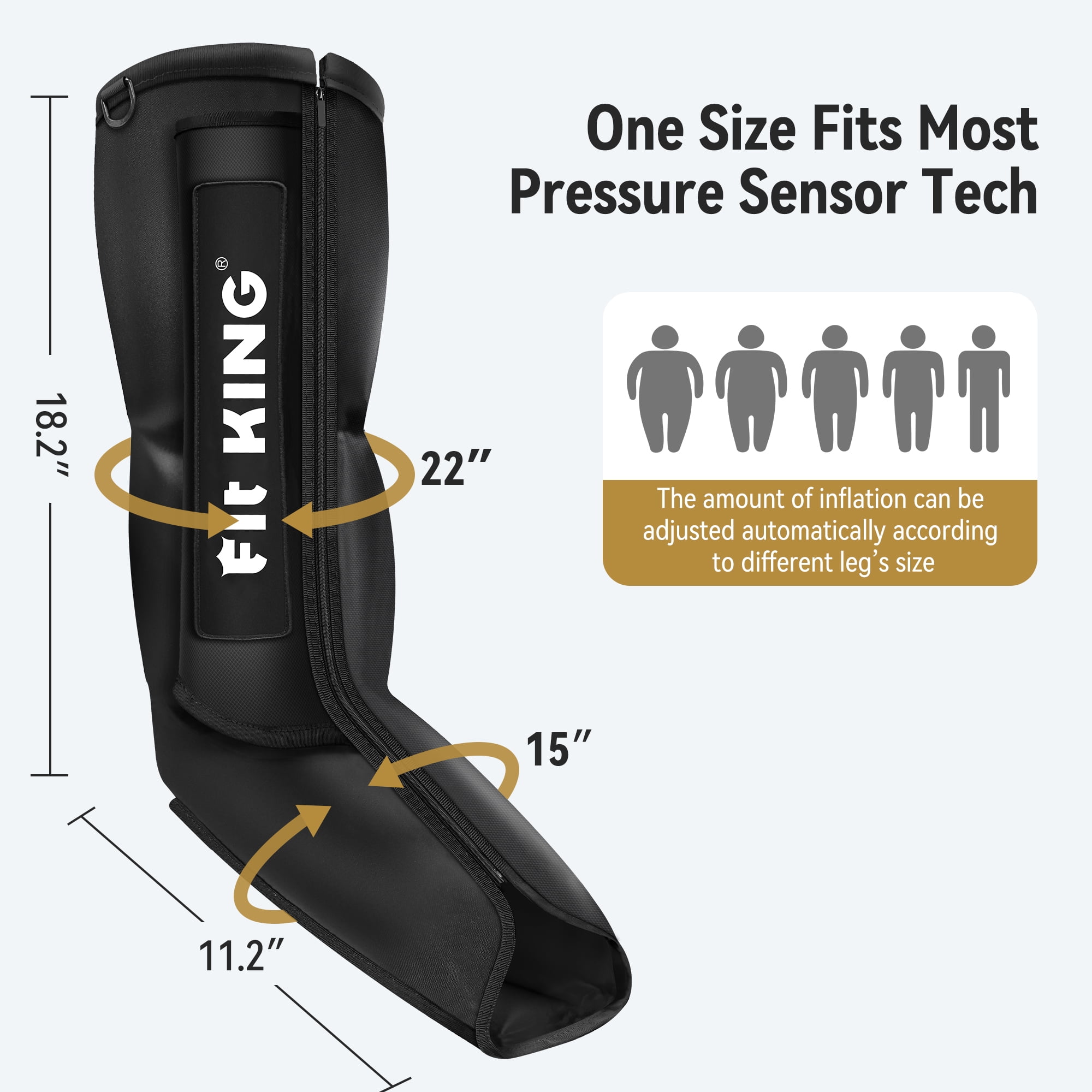 FIT KING LEG MASSAGER: FOOT & CALF RECOVERY, AIR COMPRESSION SYSTEM - FSA/HSA ELIGIBLE