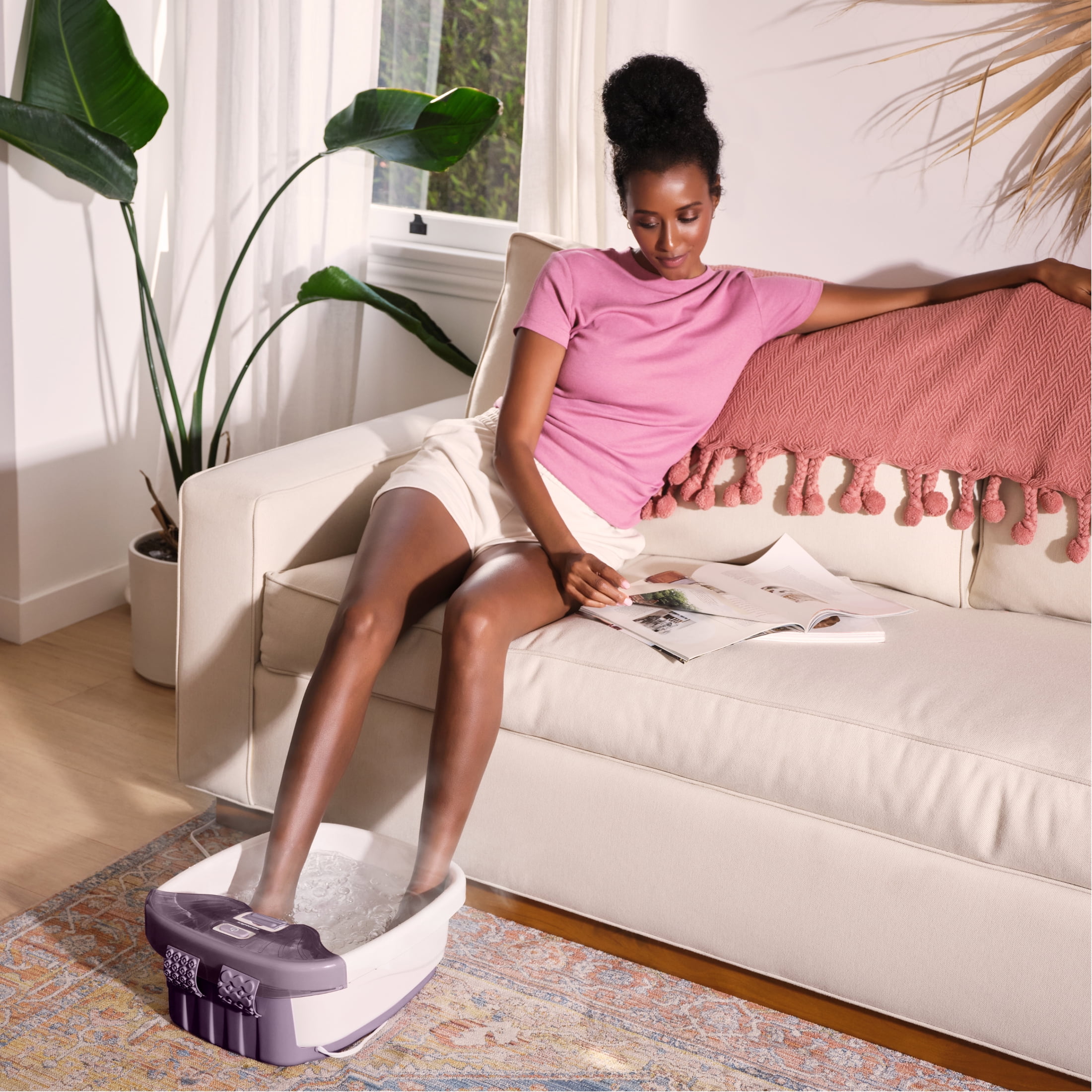 Homedics Lilac Bubble Bliss Footbath for Ultimate Relaxation