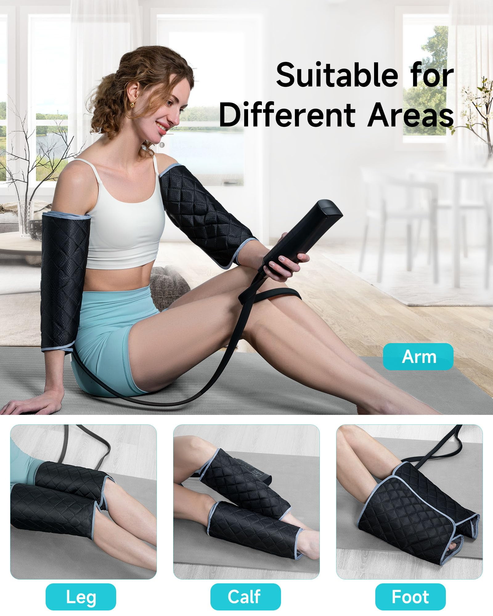 ALLJOY LEG MASSAGER: AIR COMPRESSION WITH 6 MODES, HEATING, VIBRATION - IDEAL GIFT FOR WOMEN & MEN"