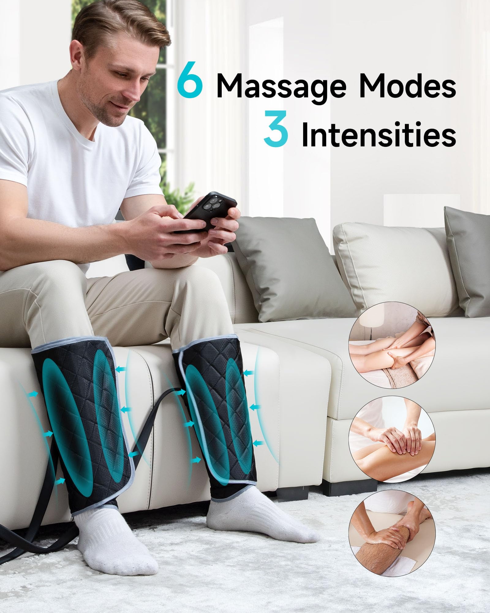 ALLJOY LEG MASSAGER: AIR COMPRESSION WITH 6 MODES, HEATING, VIBRATION - IDEAL GIFT FOR WOMEN & MEN"